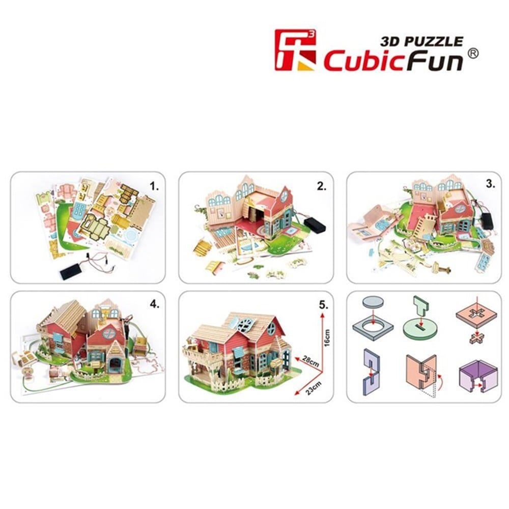 CUBIC FUN 3D 84 PARCA PUZZLE SEVIMLI VILLA BEBEK EVI Toystop P615H