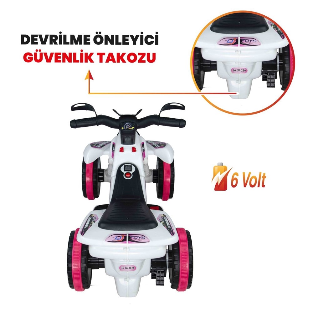 UJ Toys Akülü Atv 6V Safari Beyaz Prenses UJ Toys UJ SP001