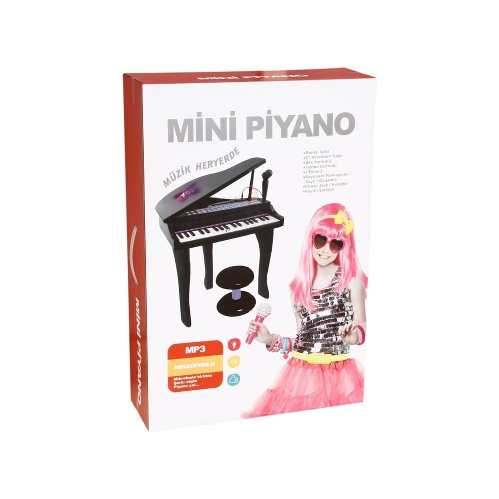 37 Tuşlu Mini Piano Mikrofon ve Tabureli Vardem SM 88022 S
