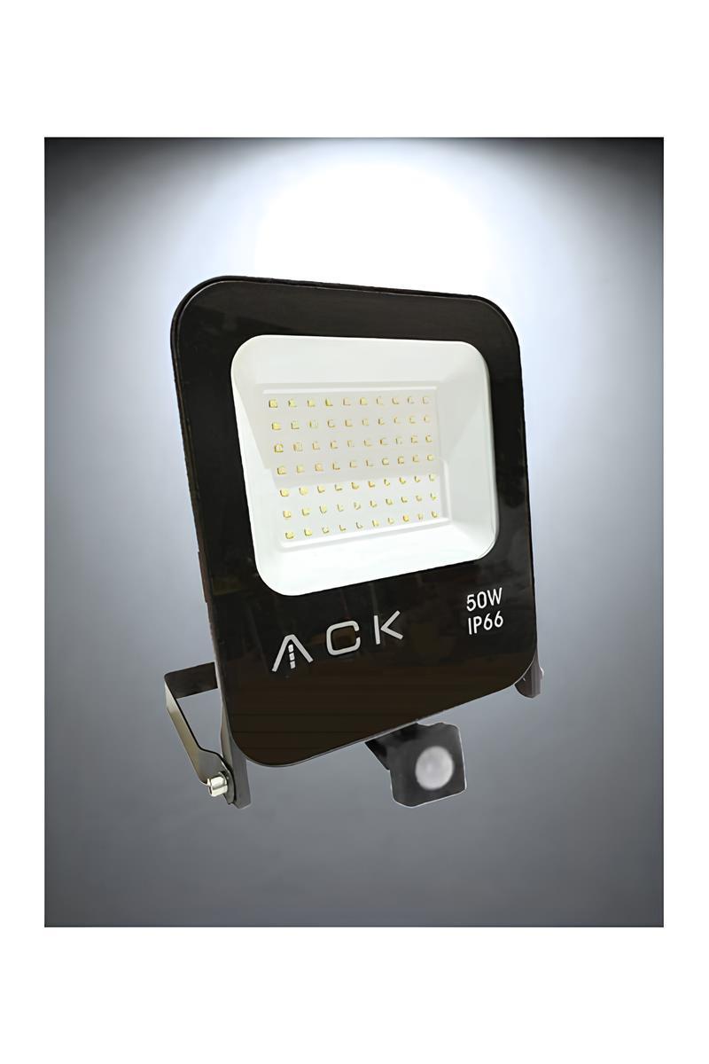 Ack 20 cm Sensörlü Led Projektör Siyah Kasa Beyaz Işık AT62-25032