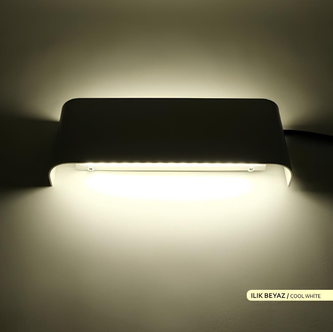Ack 23x9 cm Led Duvar Apliği Siyah Ilık Beyaz AH07-03211