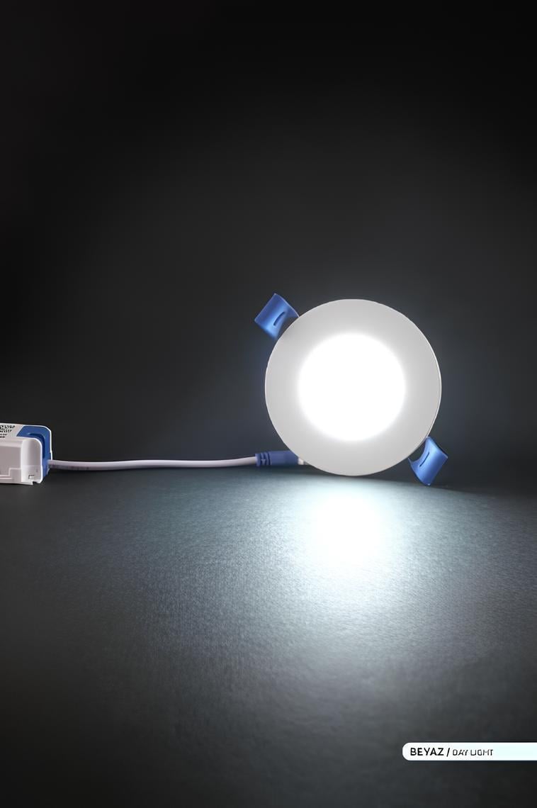 Ack 3 Watt Beyaz Kasa Sıva Altı Yuvarlak Led Panel Beyaz Işık AP01-00330