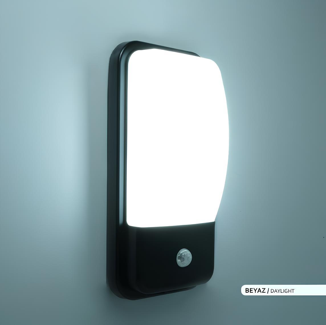 Ack 30x8 cm Led Duvar Apliği Siyah Kasa Beyaz Işık AH07-05431