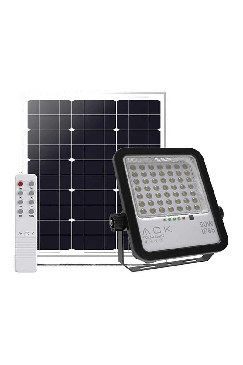 Ack 50 W Sensörlü Kumandalı Led Projektör Siyah Kasa Beyaz Işık AT65-05032