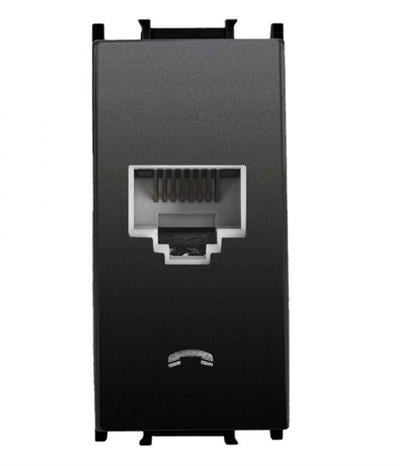 Panasonic Thea Modüler Siyah Nümeris Telefon Prizi RJ11 1M Mekanizma +  Kapak