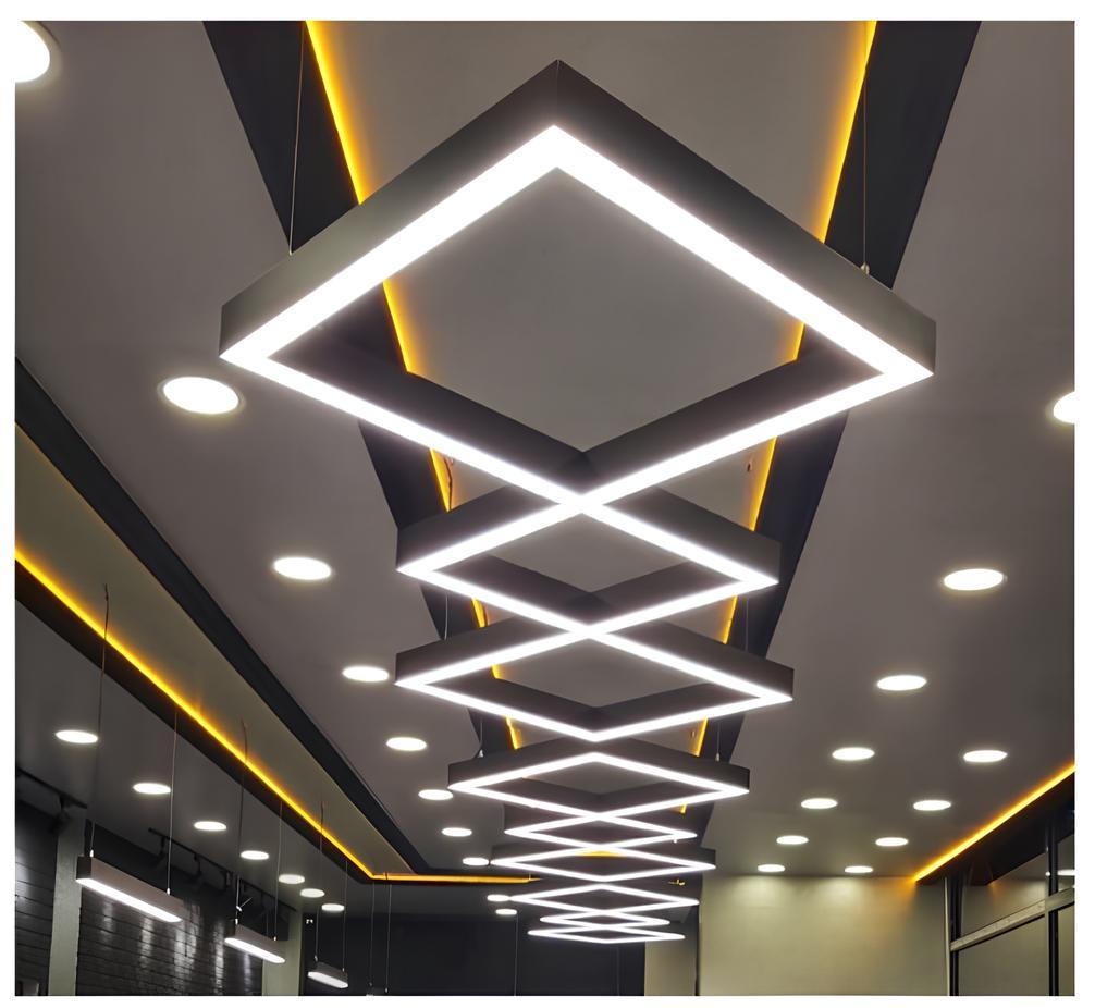 Sıva Üstü İnfinity Linear Armatür Siyah Kasa Beyaz Işık
