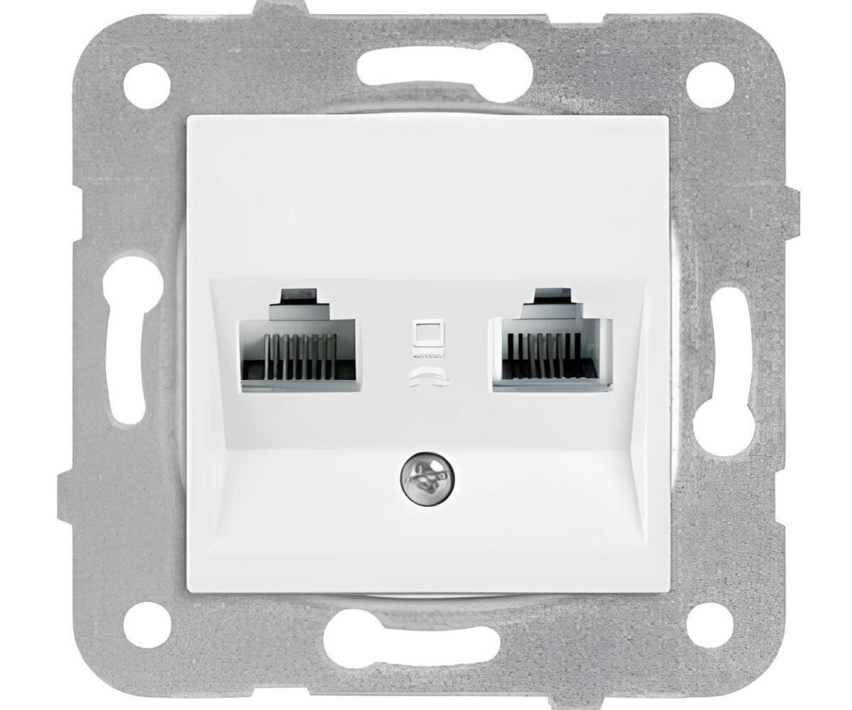 Viko Karre / Meridian Beyaz Data-Nümeris Telefon Prizi RJ45 CAT6 - RJ11