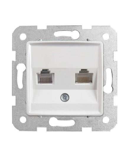 Viko Linnera Beyaz Data-Nümeris Telefon Prizi RJ45 CAT6 - RJ11 Çerçevesiz