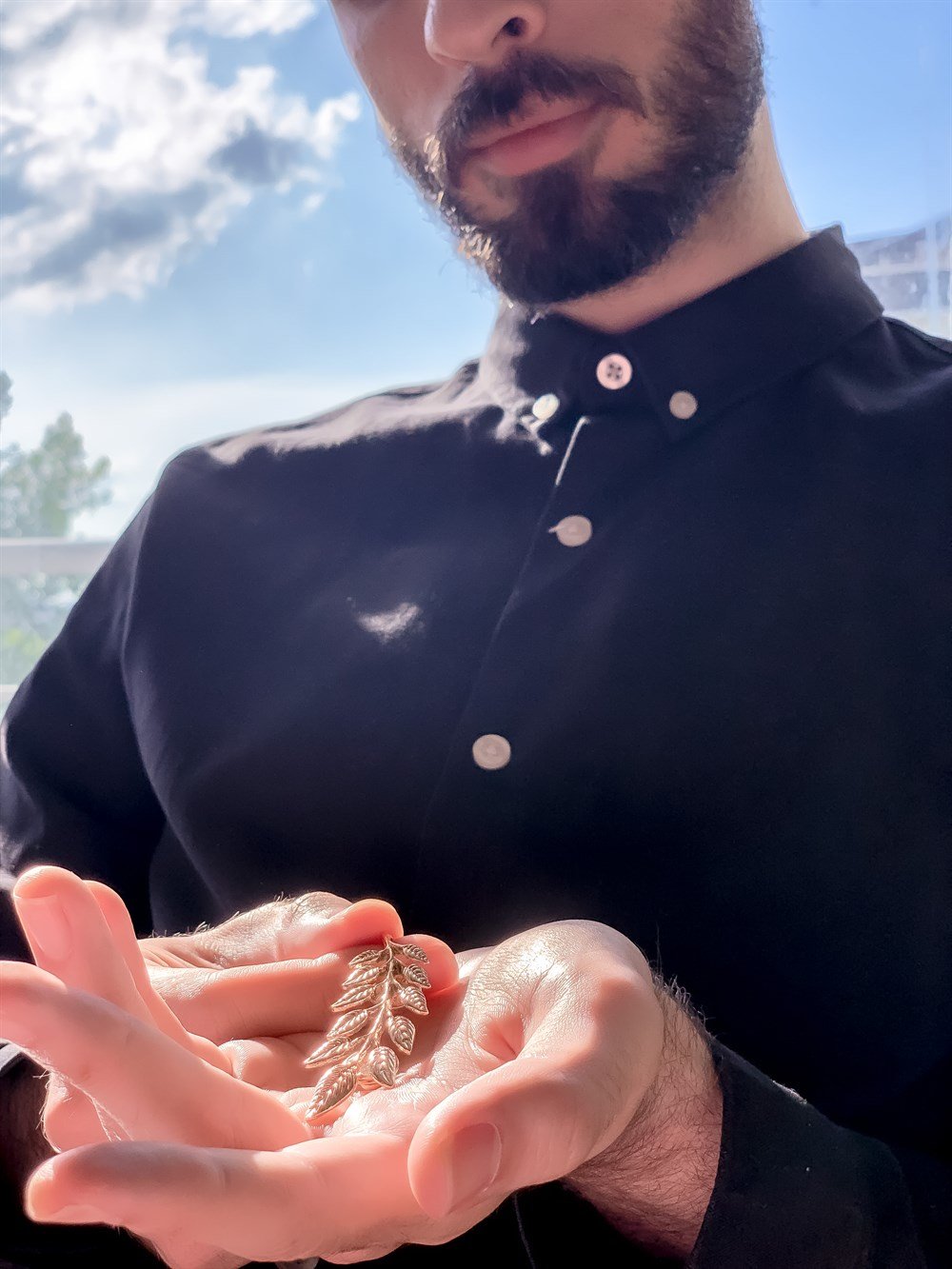 Yaka BroşuCMC20206-2Can Kazaz Edition - Yaprak Yaka Broşu