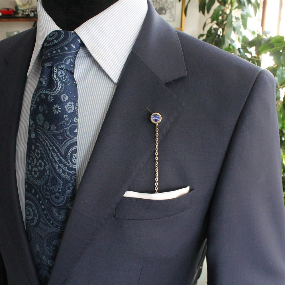 Yaka İğnesi & BroşCMC92765 Taşlı Ceket Yaka Zinciri