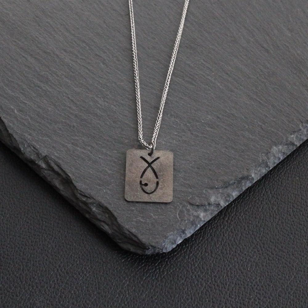 KolyeCMC9036Balık Gümüş Kolye 