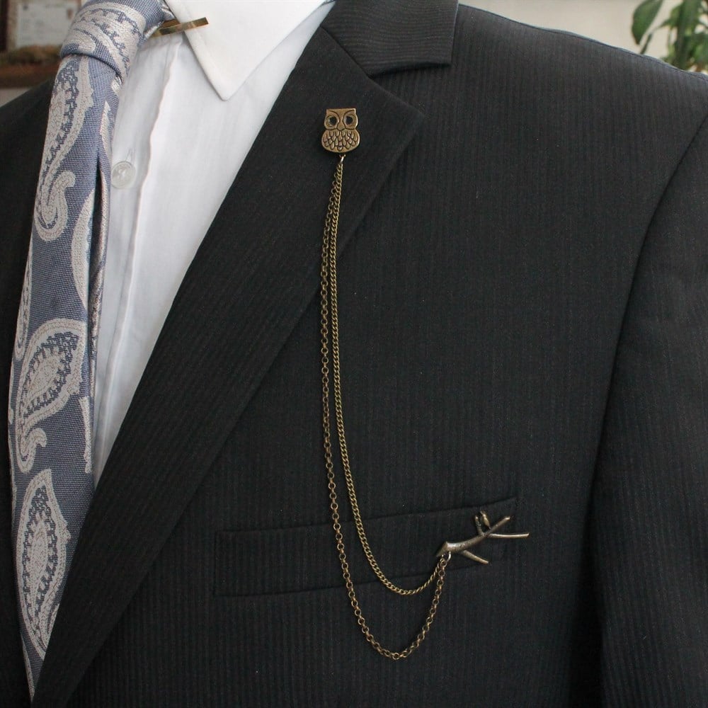 Yaka İğnesi & BroşCMC8551Baykuş Figürlü Ceket Yaka İğnesi