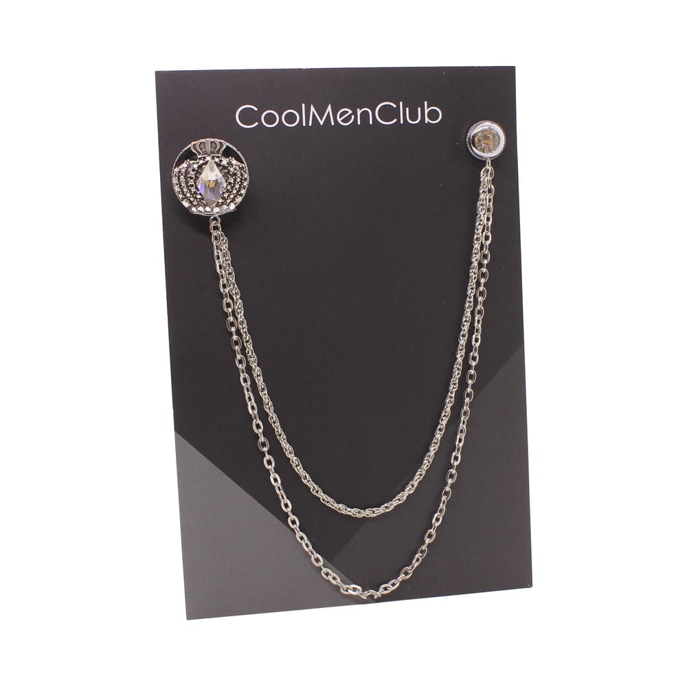 Yaka İğnesi & BroşCMC9672Beyaz Taşlı Ceket Yaka İğnesi