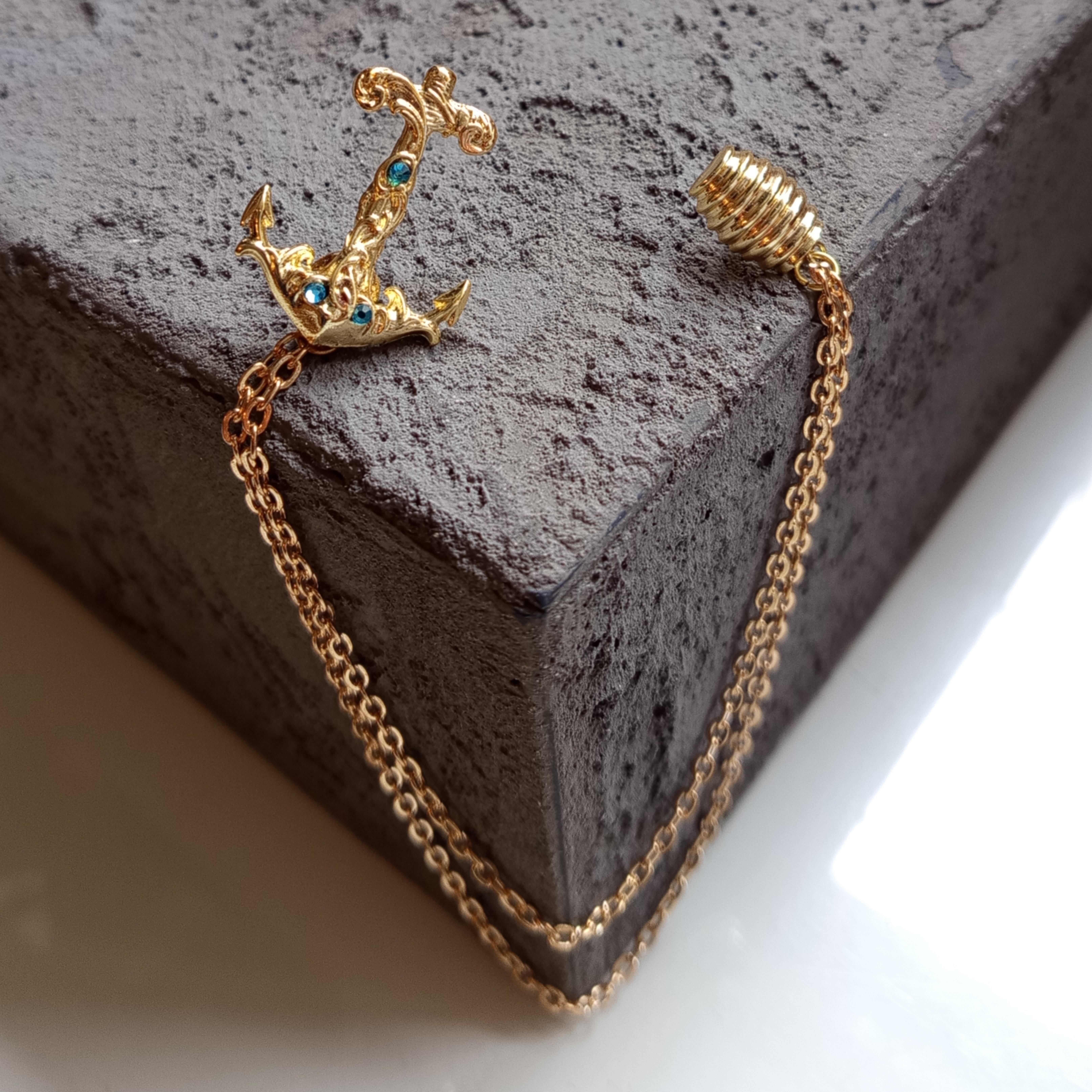 Yaka İğnesi & BroşCMC2816Çapa Figürlü Ceket Yaka İğnesi