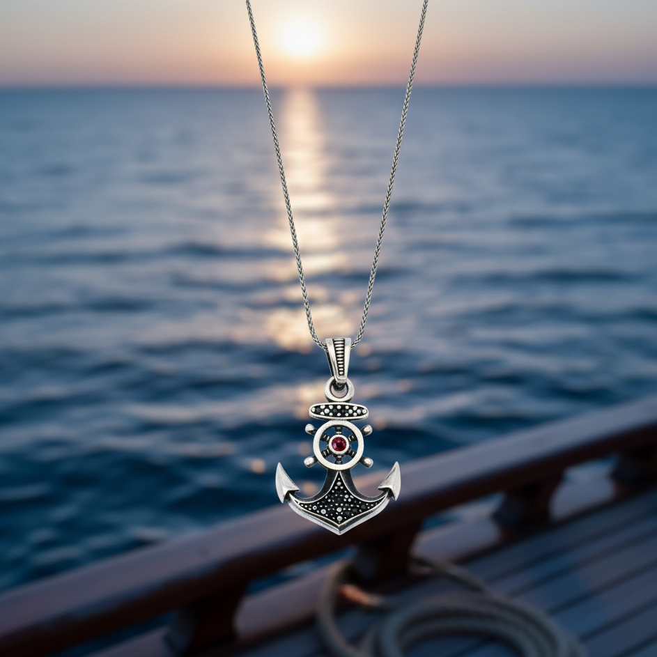 KolyeCMC2700Çapa Gümüş Kolye