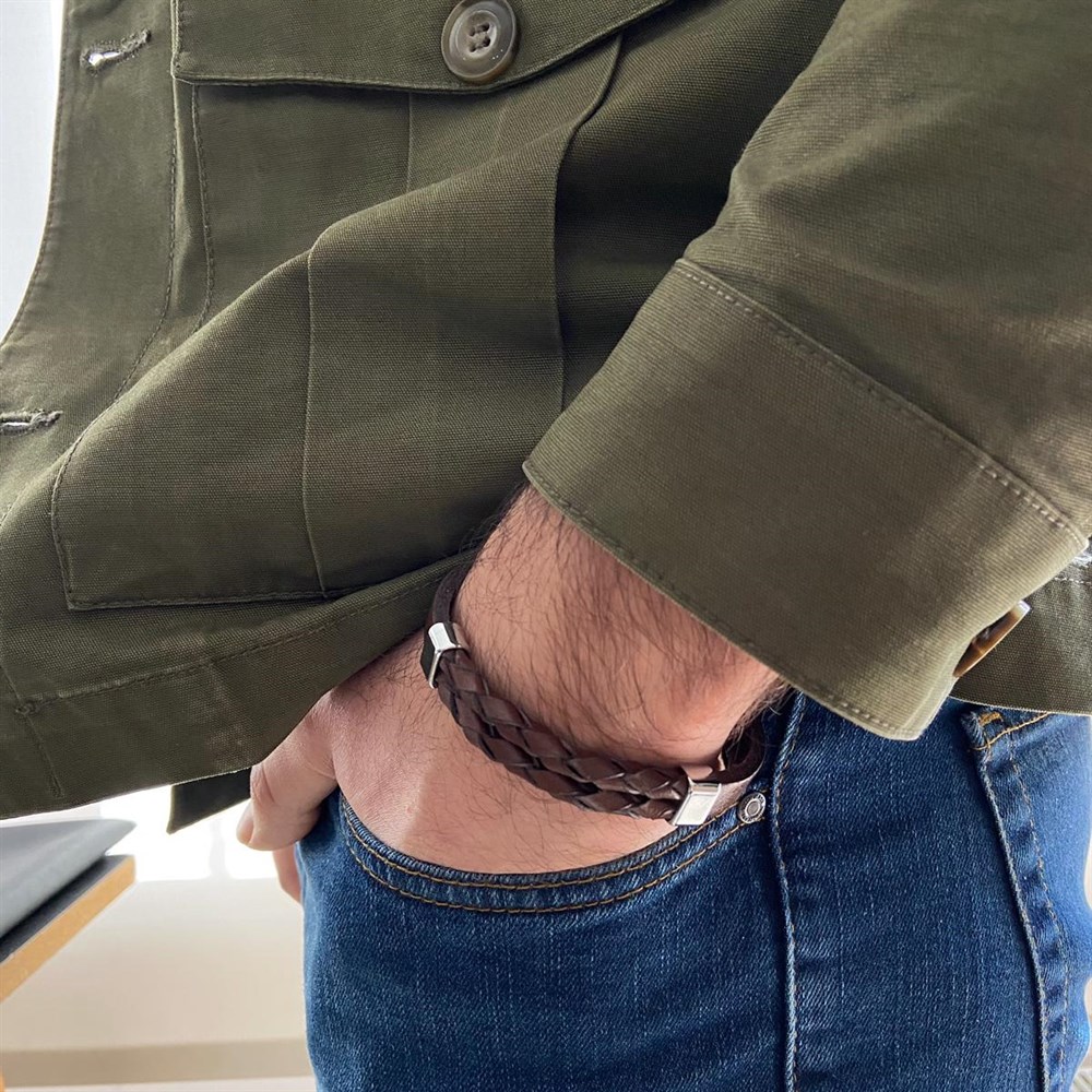 Leather Cool SeriesCMC6899Çelik Deri Bileklik