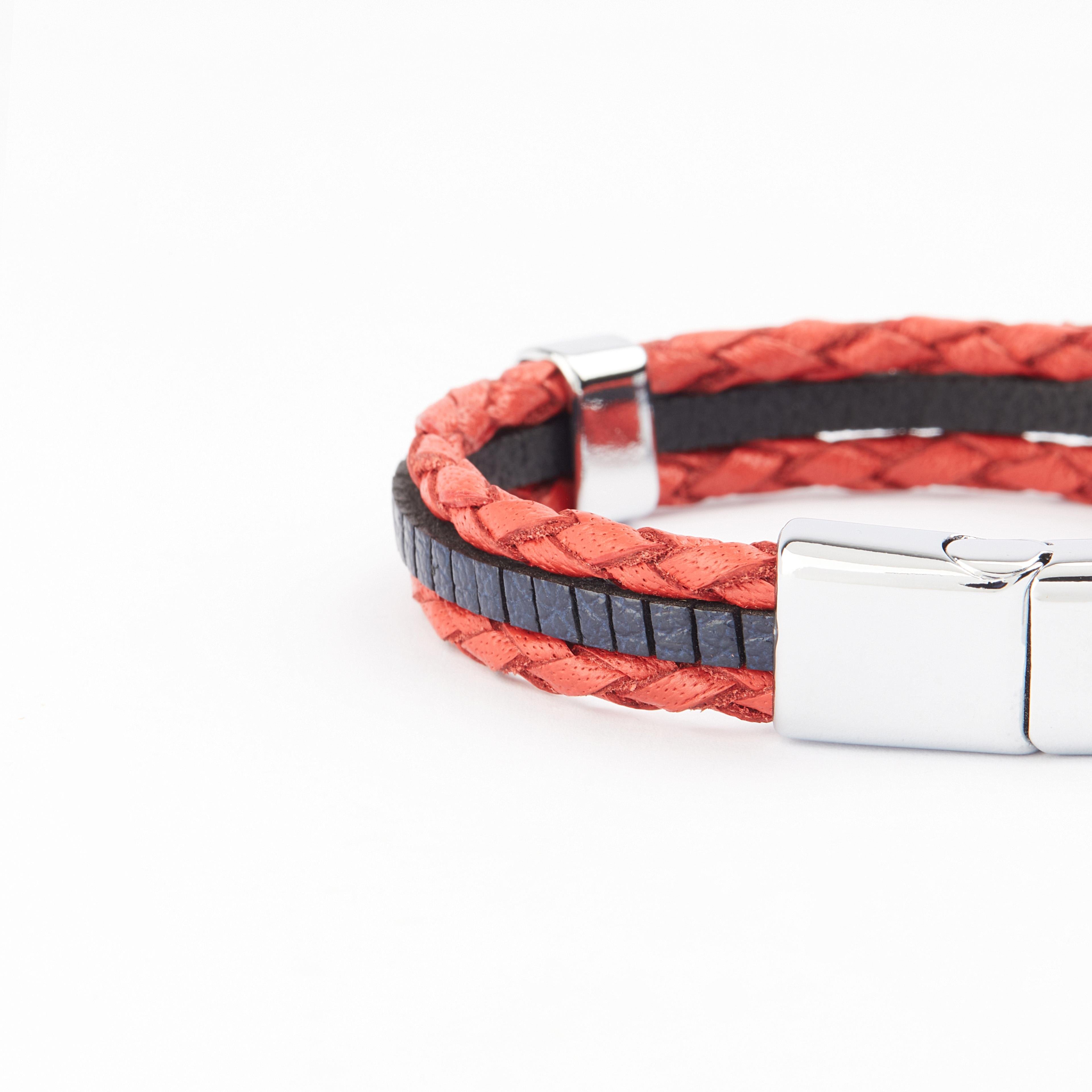 Leather Cool SeriesCMC9996Çelik Deri Bileklik