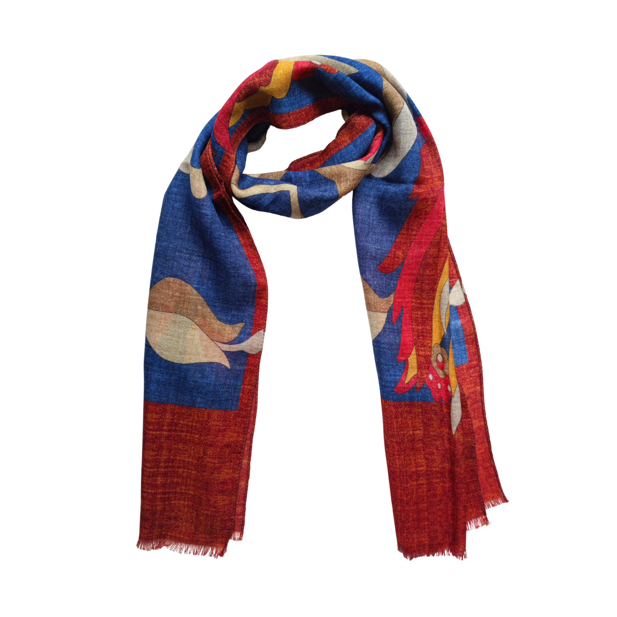 Atkı & ŞalCMC2771El Yapımı Desenli Yün Şal