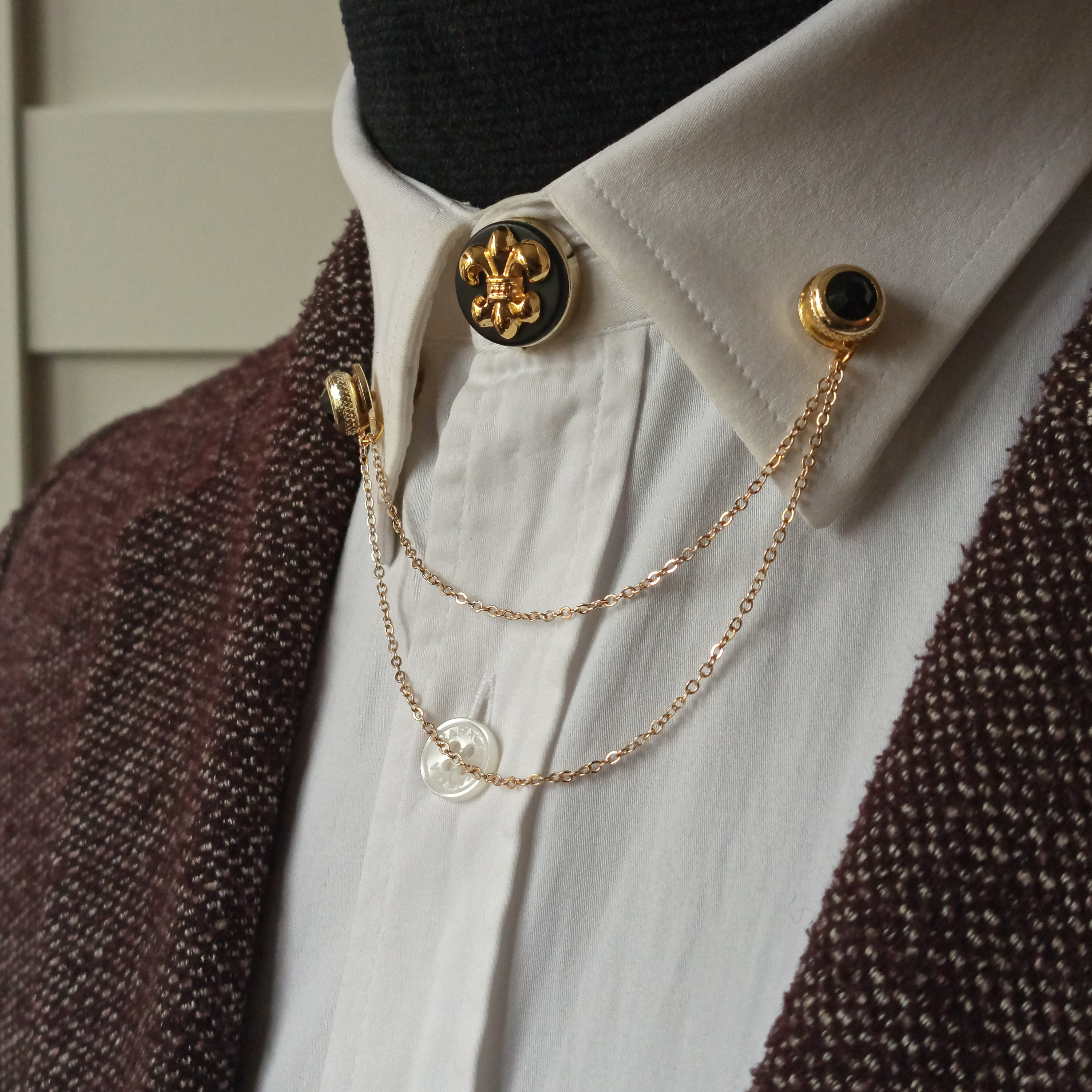 Yaka İğnesi & BroşCMC2849Fleur De Lis Figürlü Ceket & Gömlek Aksesuar Seti