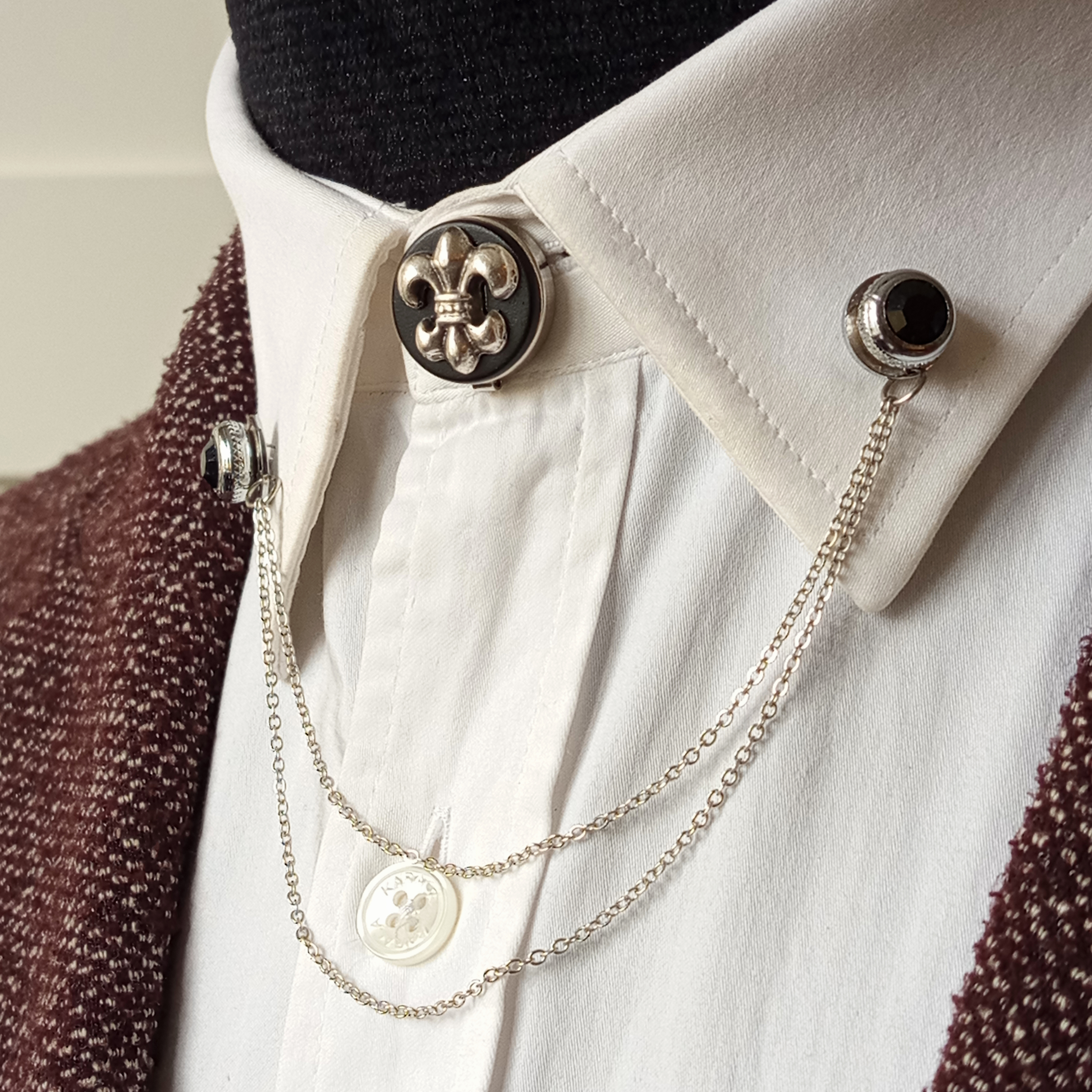 Yaka İğnesi & BroşCMC2850Fleur De Lis Figürlü Ceket & Gömlek Aksesuar Seti