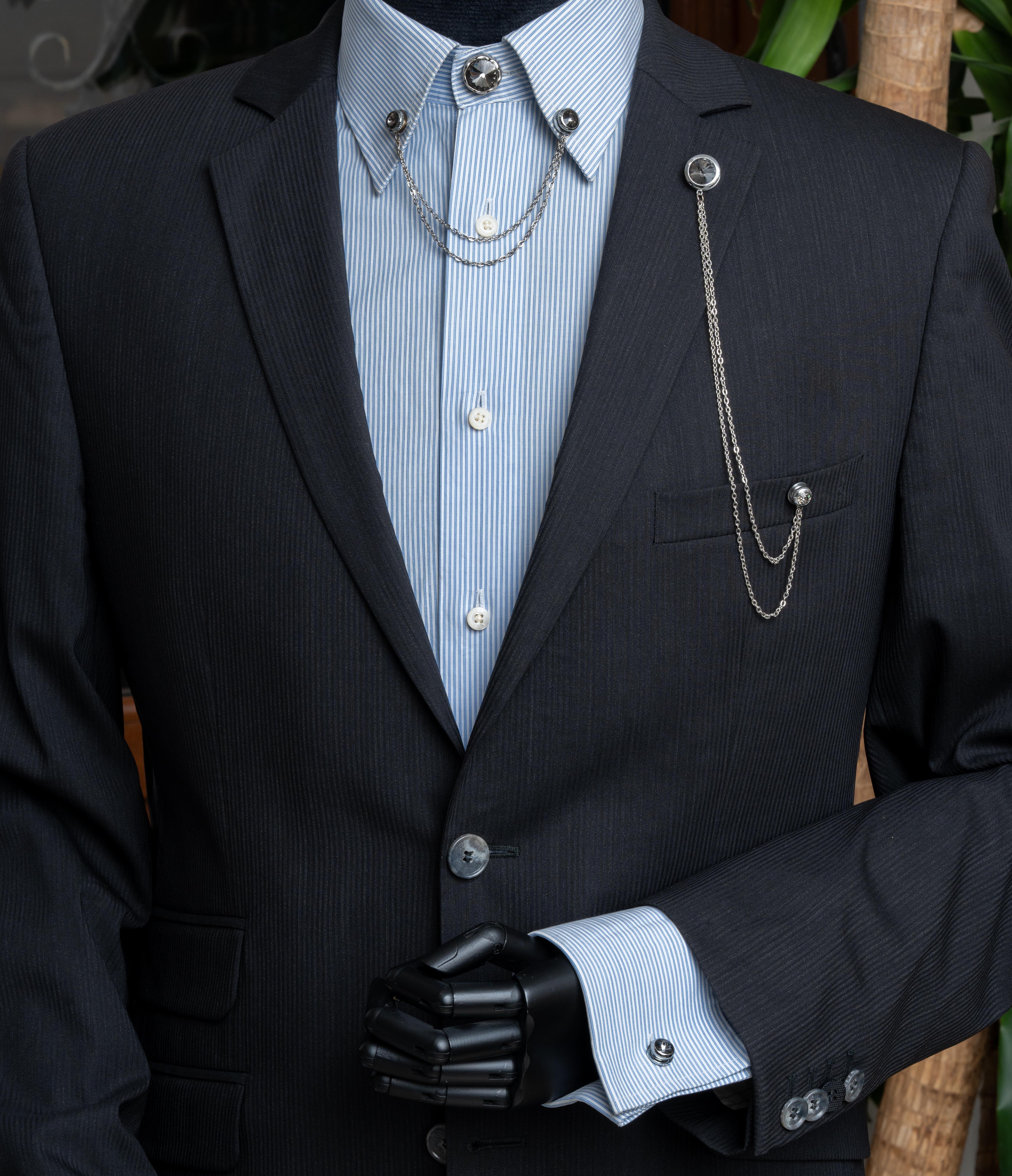 Yaka İğnesi & BroşCMC2189Füme Taşlı Ceket Yaka İğnesi