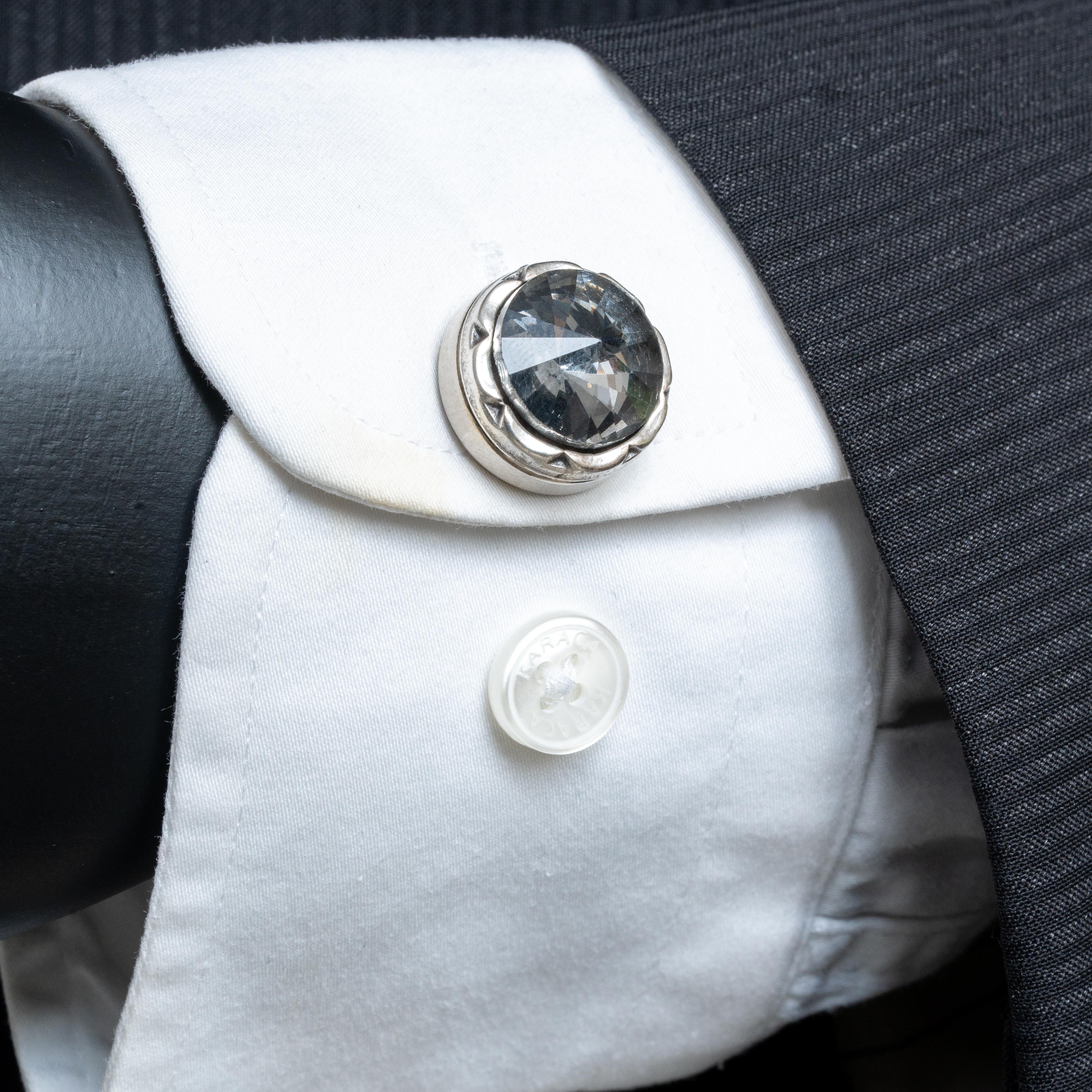 Kol DüğmesiCMC2166Füme Taşlı Geçmeli Kol Düğmesi 