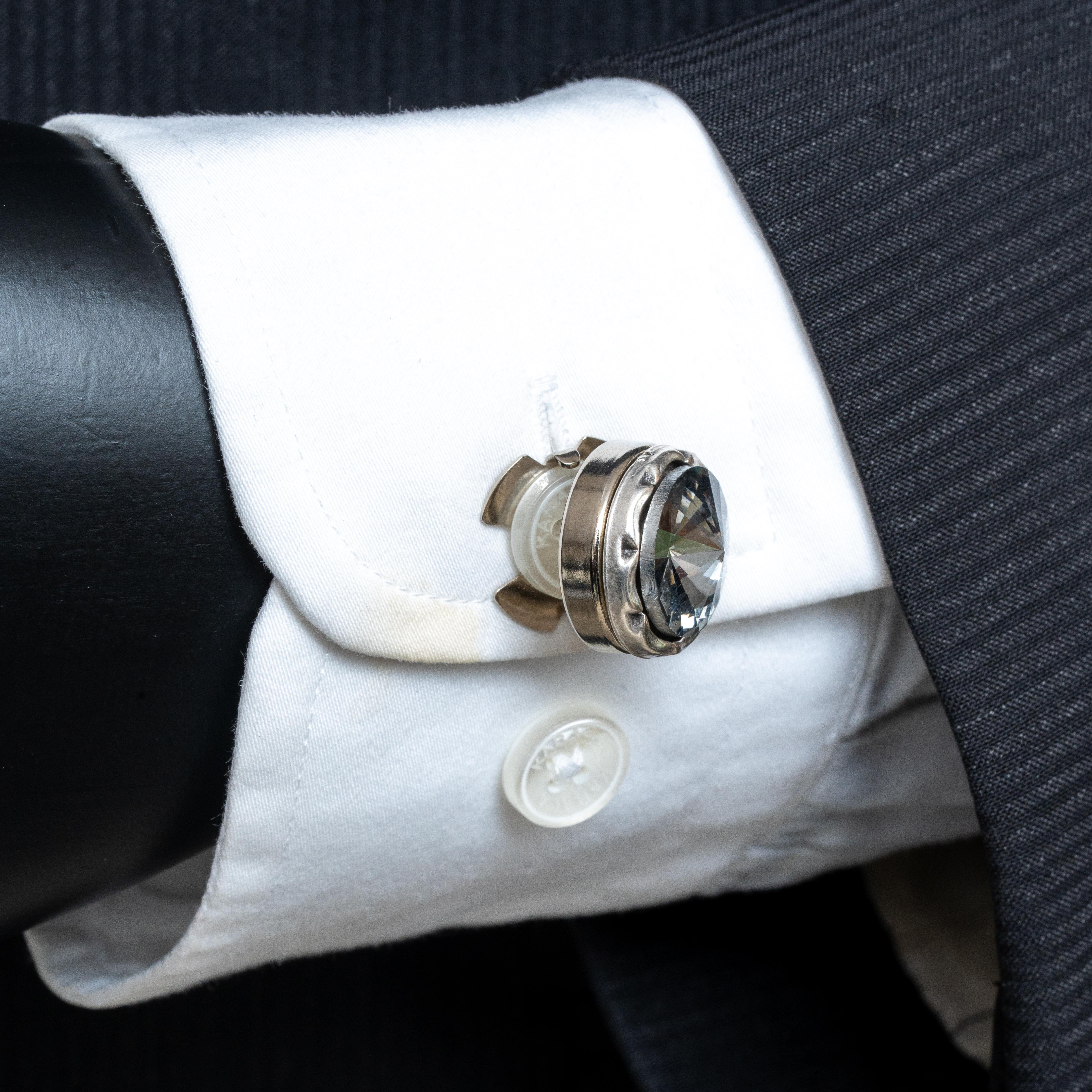 Kol DüğmesiCMC2166Füme Taşlı Geçmeli Kol Düğmesi 