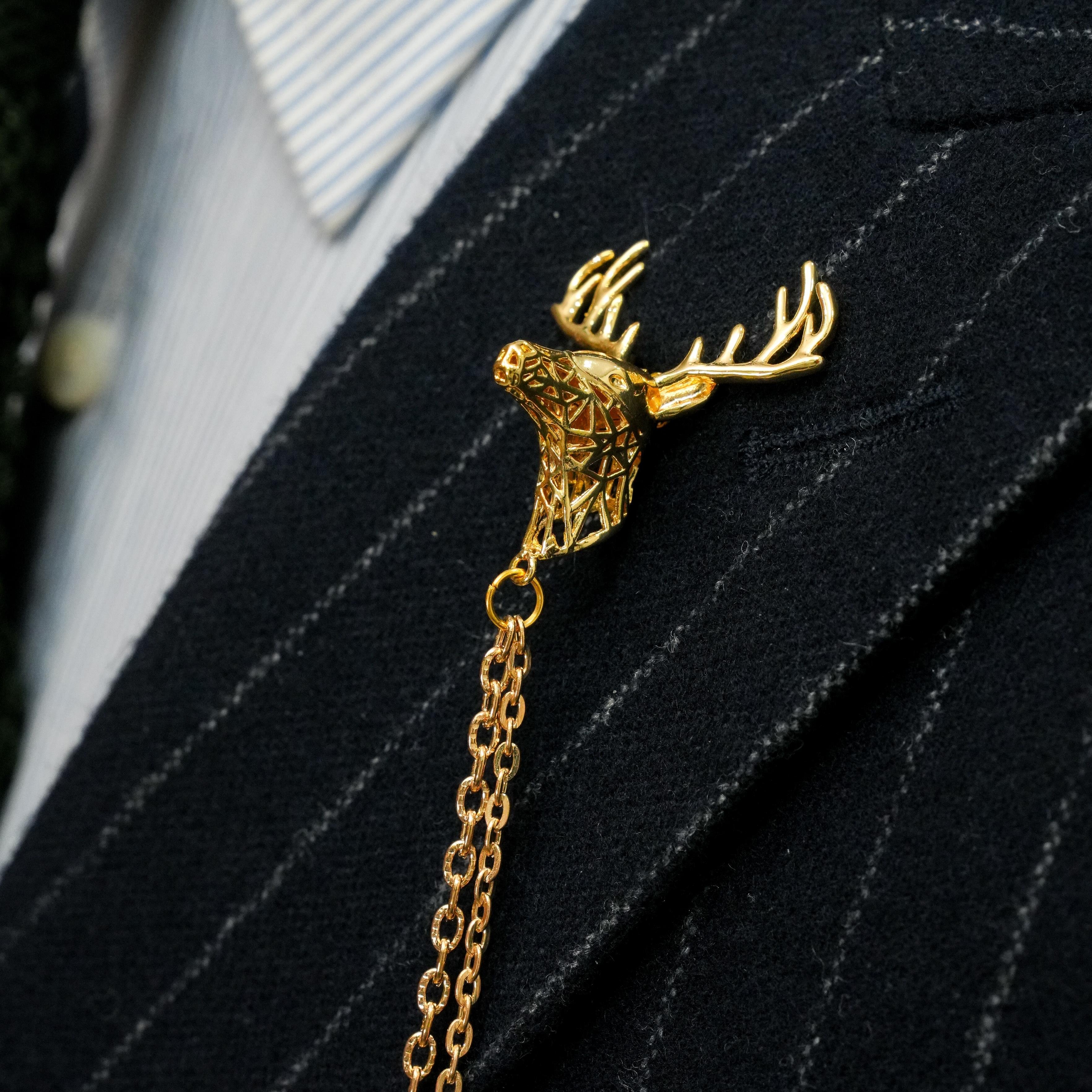 Yaka İğnesi & BroşCMC2323Geyik Figürlü Ceket Yaka İğnesi