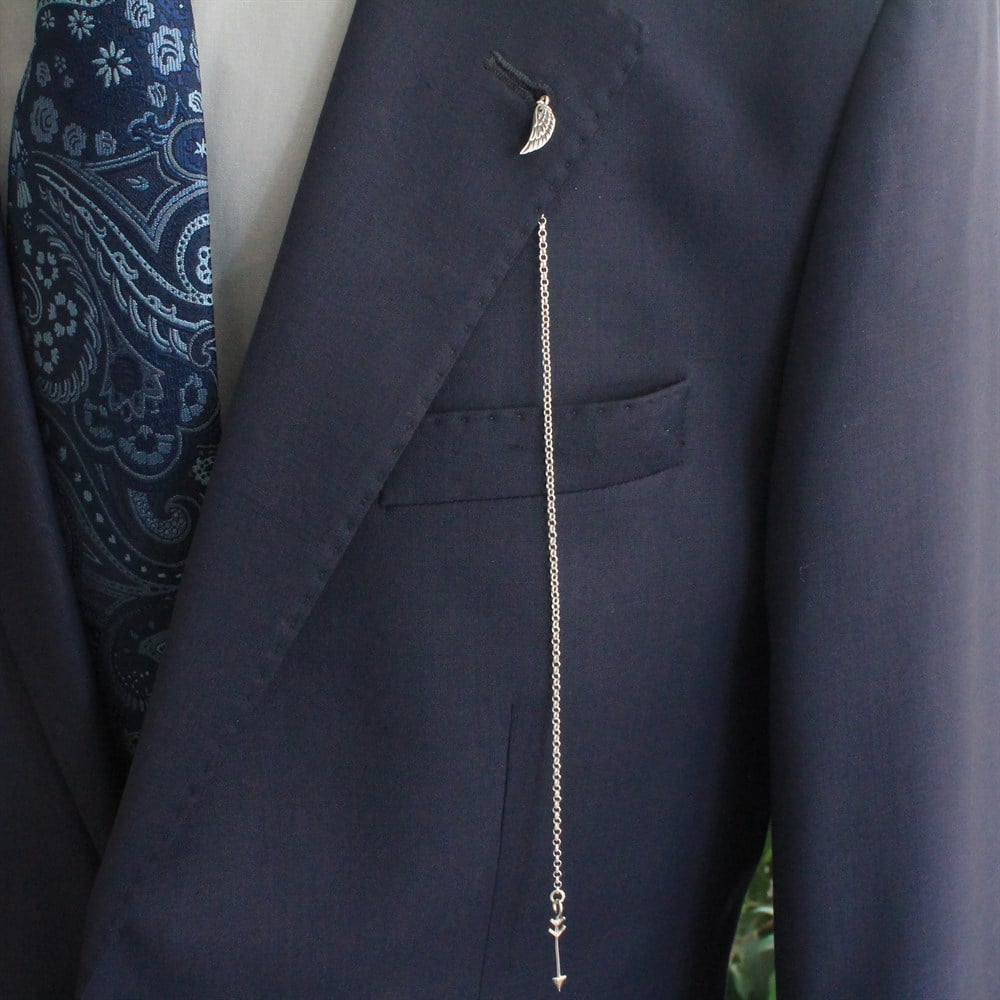 Yaka İğnesi & BroşCMC9526Gümüş Ceket Yaka Zinciri