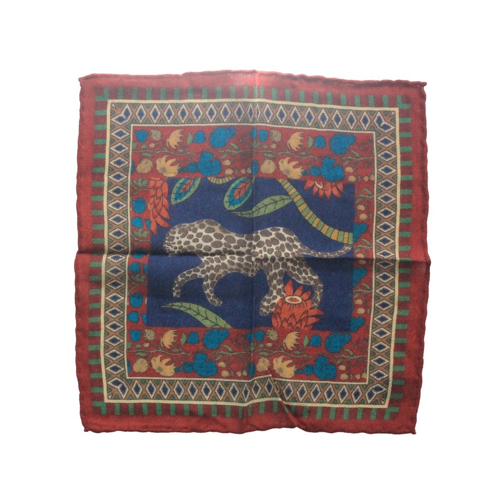 Yün MendilCMC1413Jaguar Desenli Yün Cep Mendili 