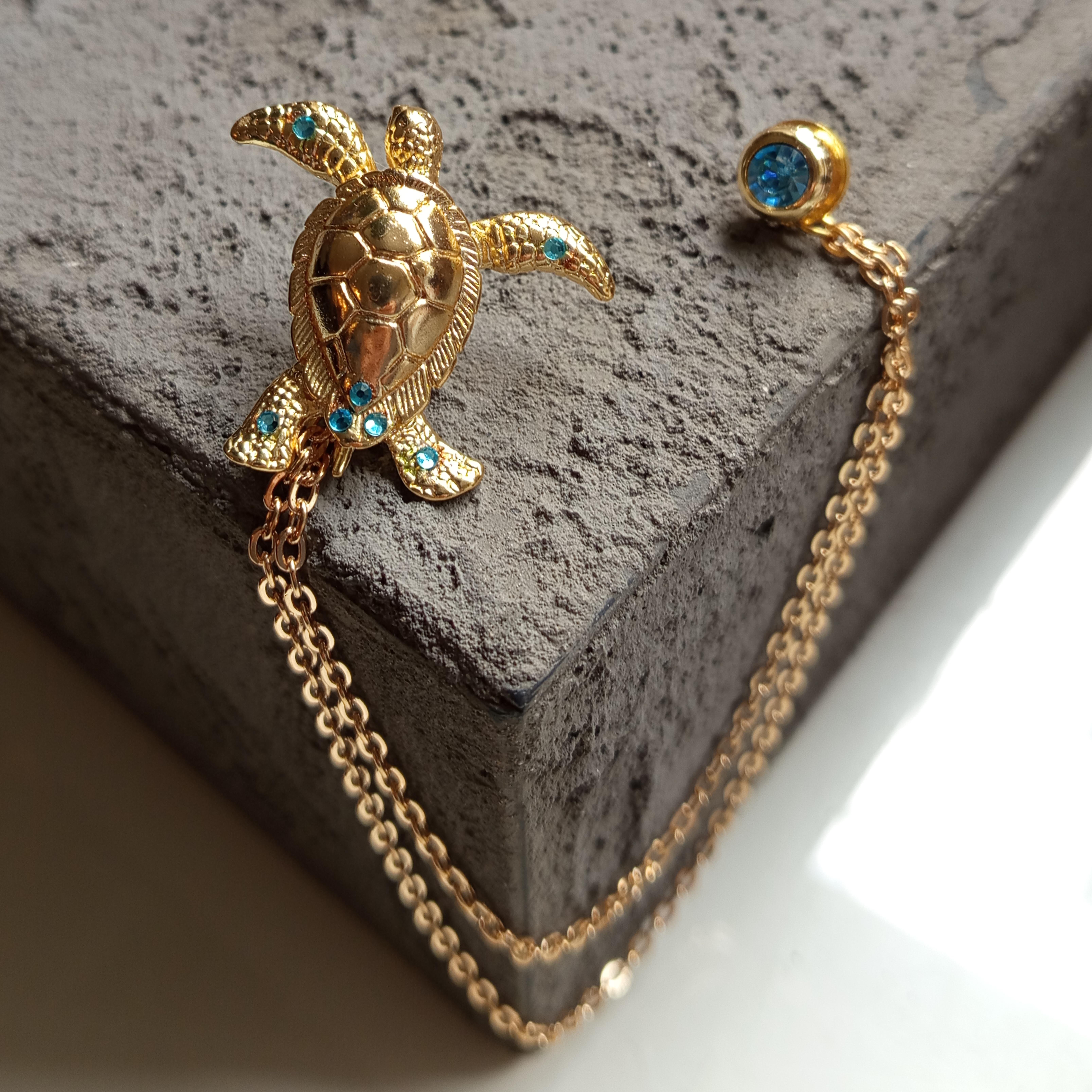 Yaka İğnesi & BroşCMC2822Kaplumbağa Figürlü Ceket Yaka İğnesi