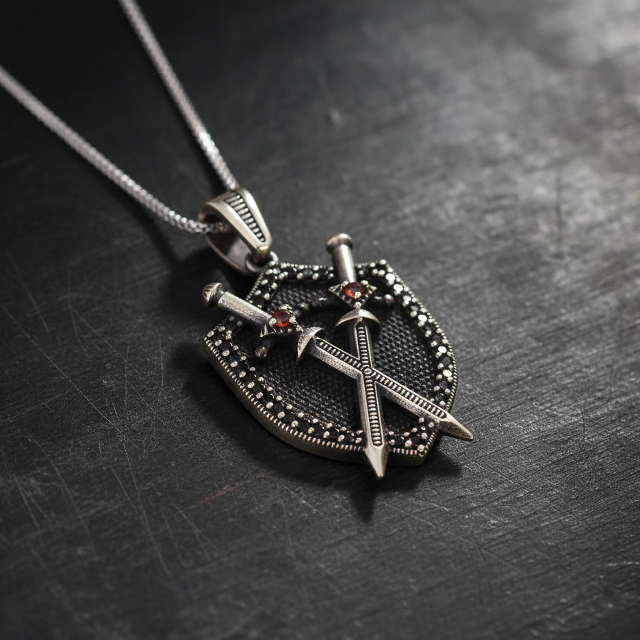 KolyeCMC1578Kılıçlar Gümüş Kolye