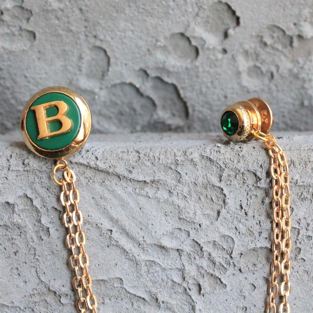 Zincirli Yaka İğnesiCMC1703Kişiye Özel Ceket Yaka İğnesi