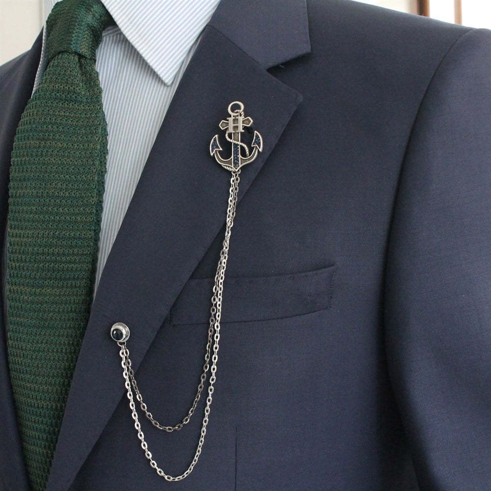 Zincirli Yaka İğnesiCMC8481Kişiye Özel Ceket Yaka İğnesi