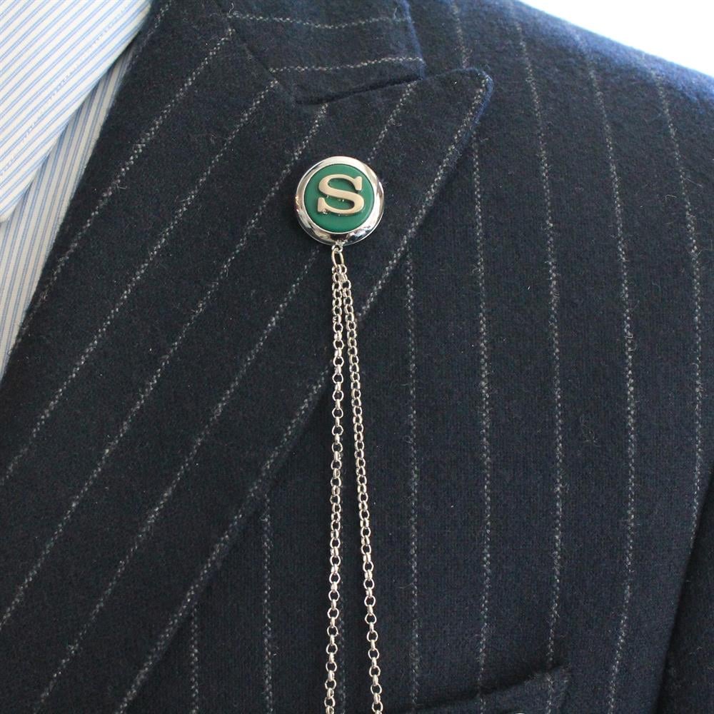 Zincirli Yaka İğnesiCMC1705Kişiye Özel Ceket Yaka İğnesi