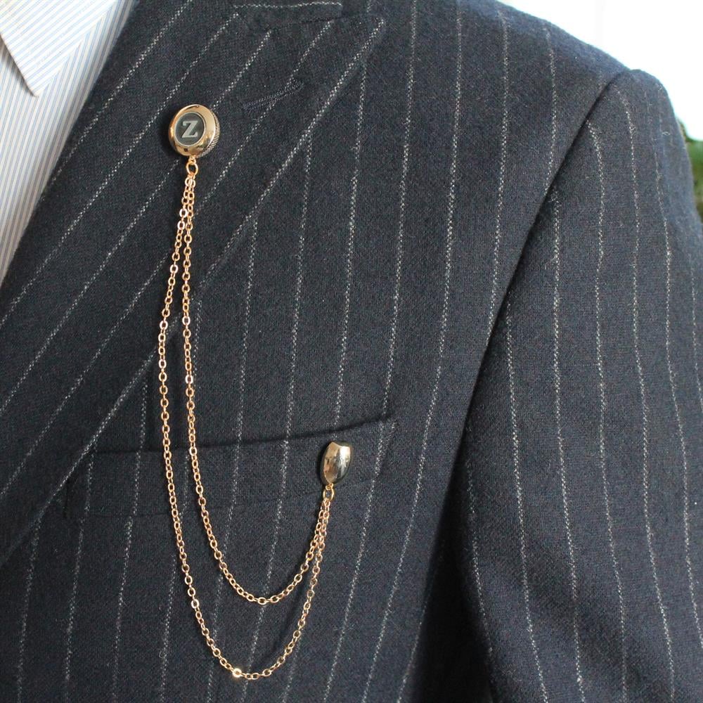 Zincirli Yaka İğnesiCMC1573Kişiye Özel Ceket Yaka İğnesi