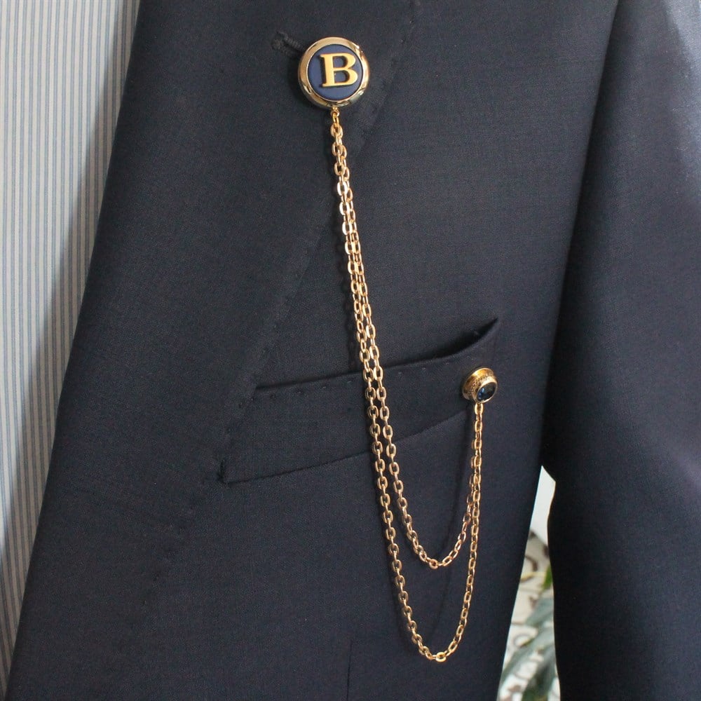 Zincirli Yaka İğnesiCMC9187Kişiye Özel Ceket Yaka İğnesi