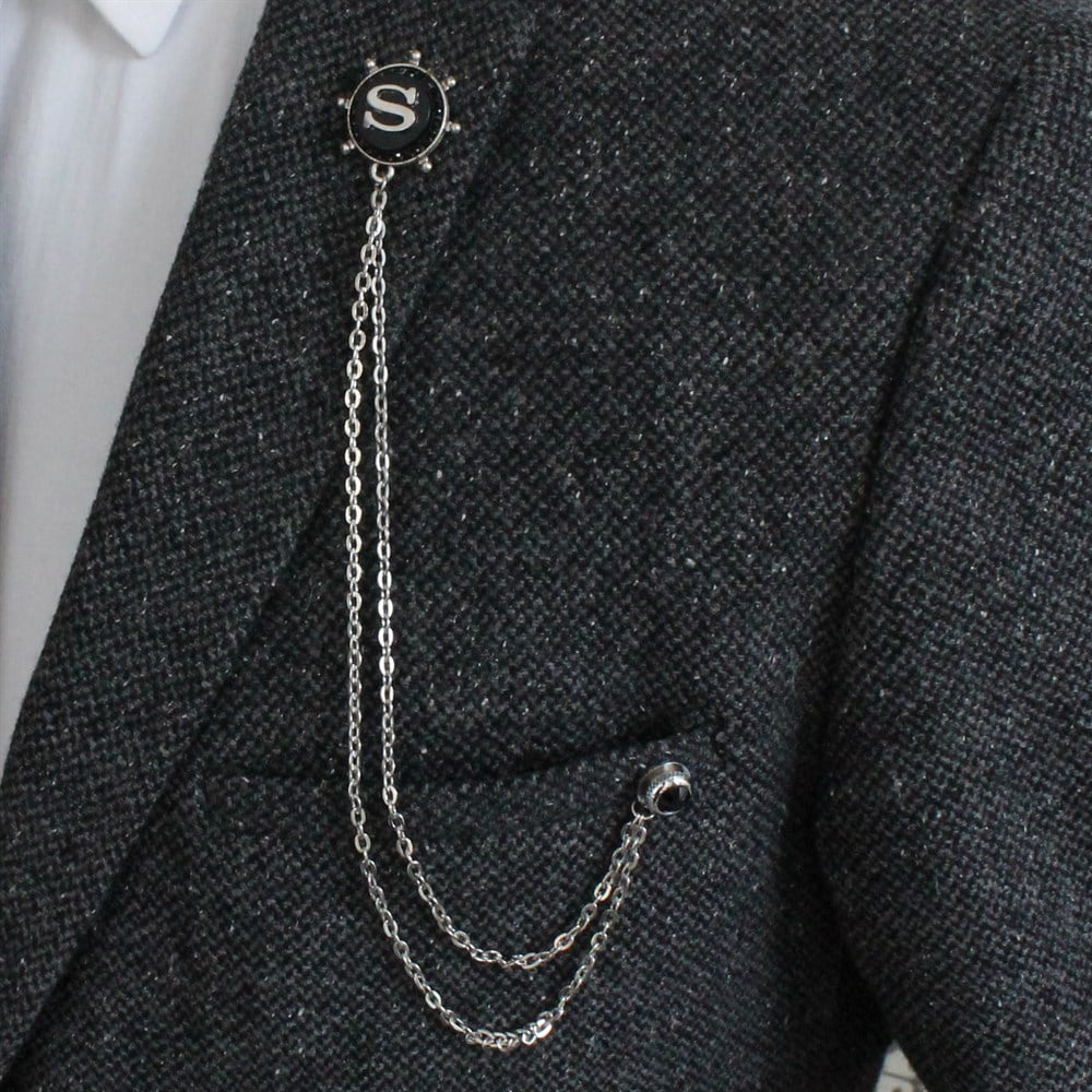 Zincirli Yaka İğnesiCMC7769Kişiye Özel Ceket Yaka İğnesi