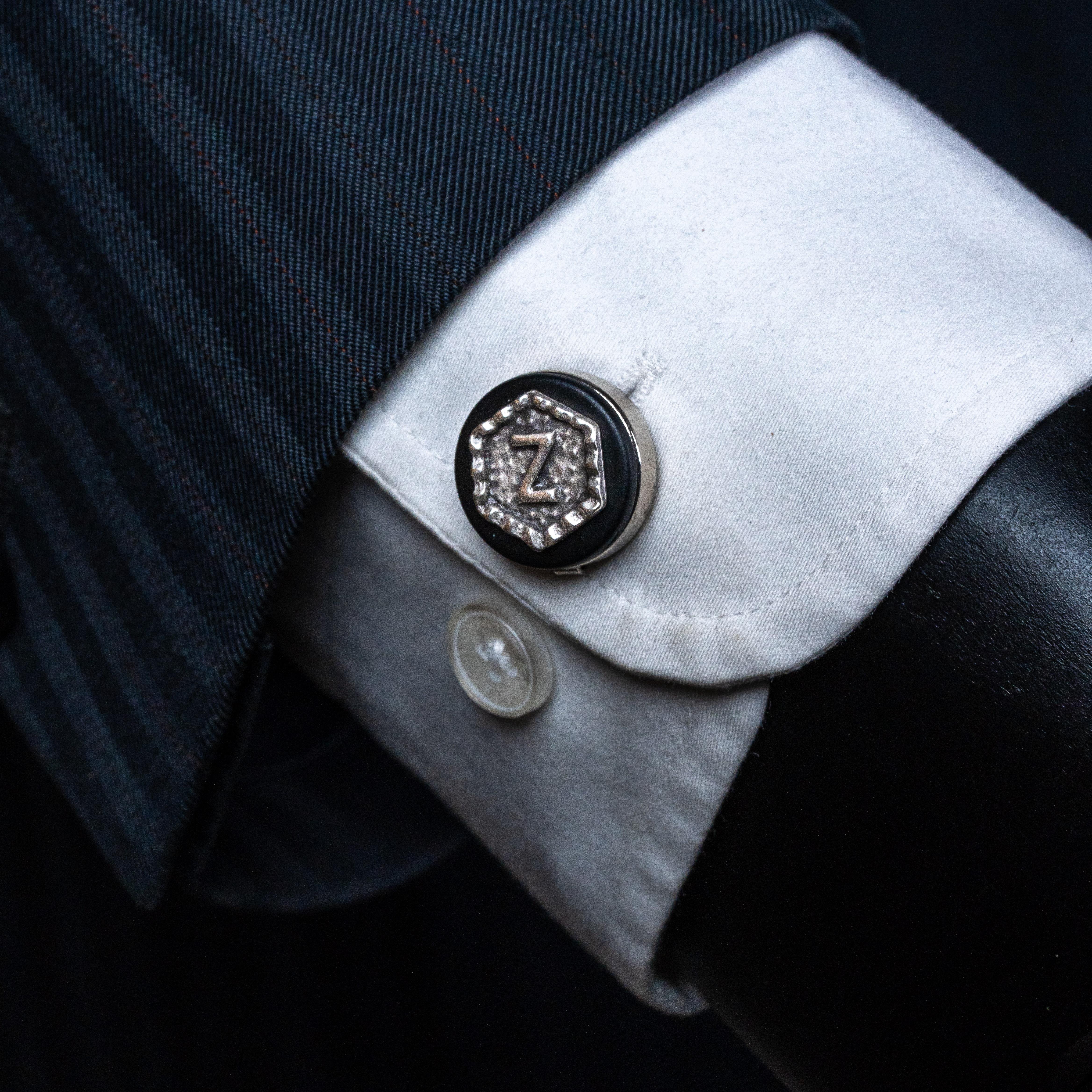 Geçmeli Kol DüğmesiCMC1643Kişiye Özel Harfli Geçmeli Kol Düğmesi