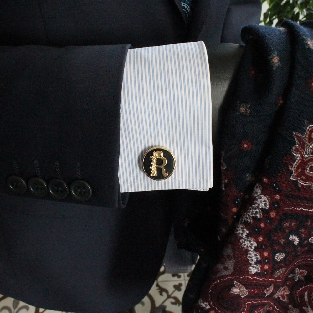 Klasik Kol DüğmesiCMC9466Kişiye Özel Harfli Klasik Kol Düğmesi