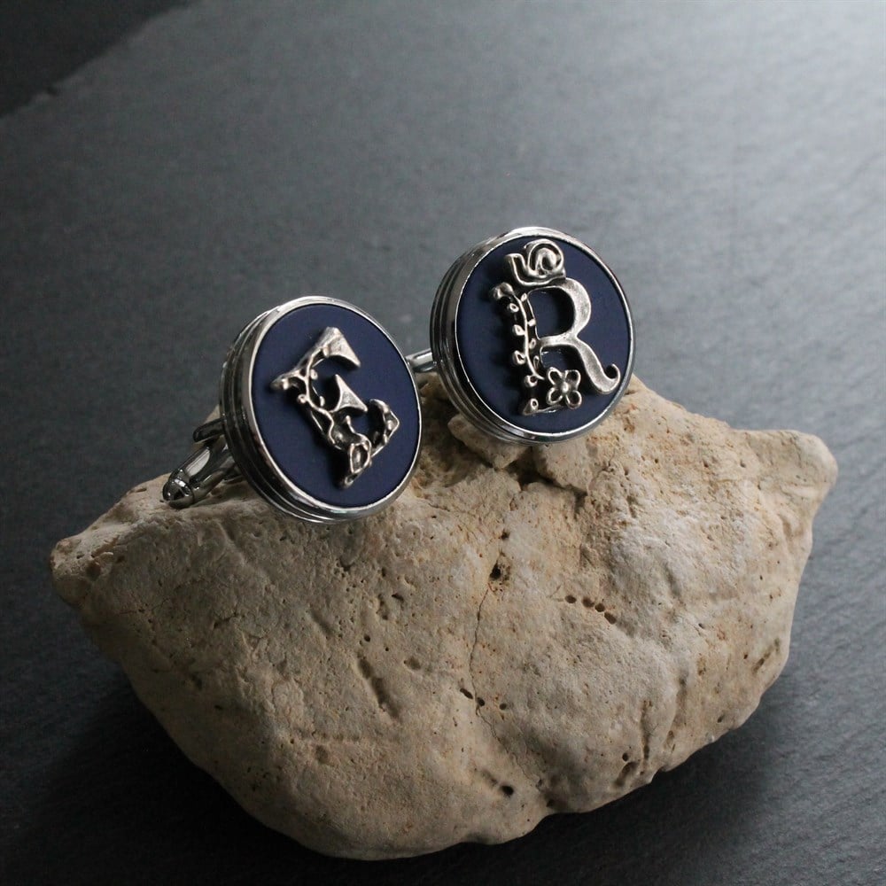 Klasik Kol DüğmesiCMC9465Kişiye Özel Harfli Klasik Kol Düğmesi