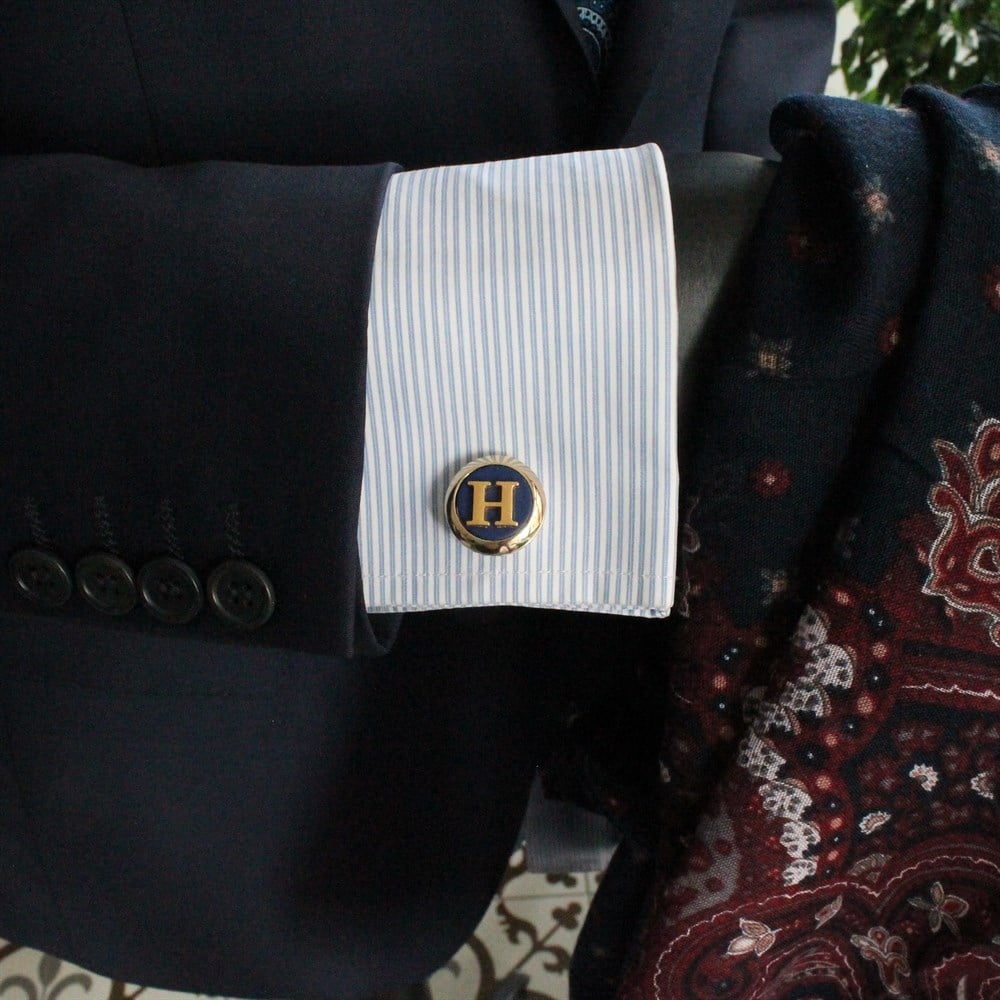 Klasik Kol DüğmesiCMC9183Kişiye Özel Harfli Klasik Kol Düğmesi