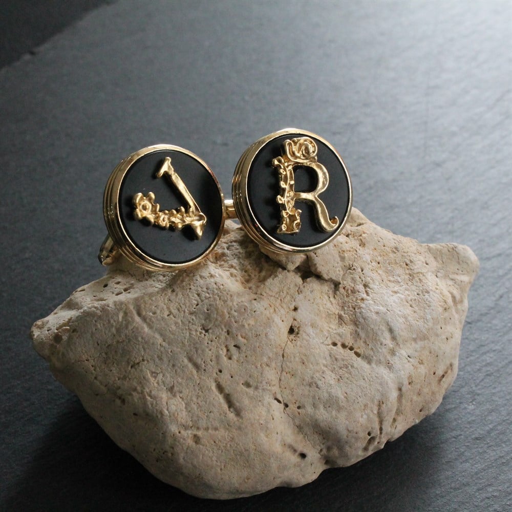 Klasik Kol DüğmesiCMC9466Kişiye Özel Harfli Klasik Kol Düğmesi