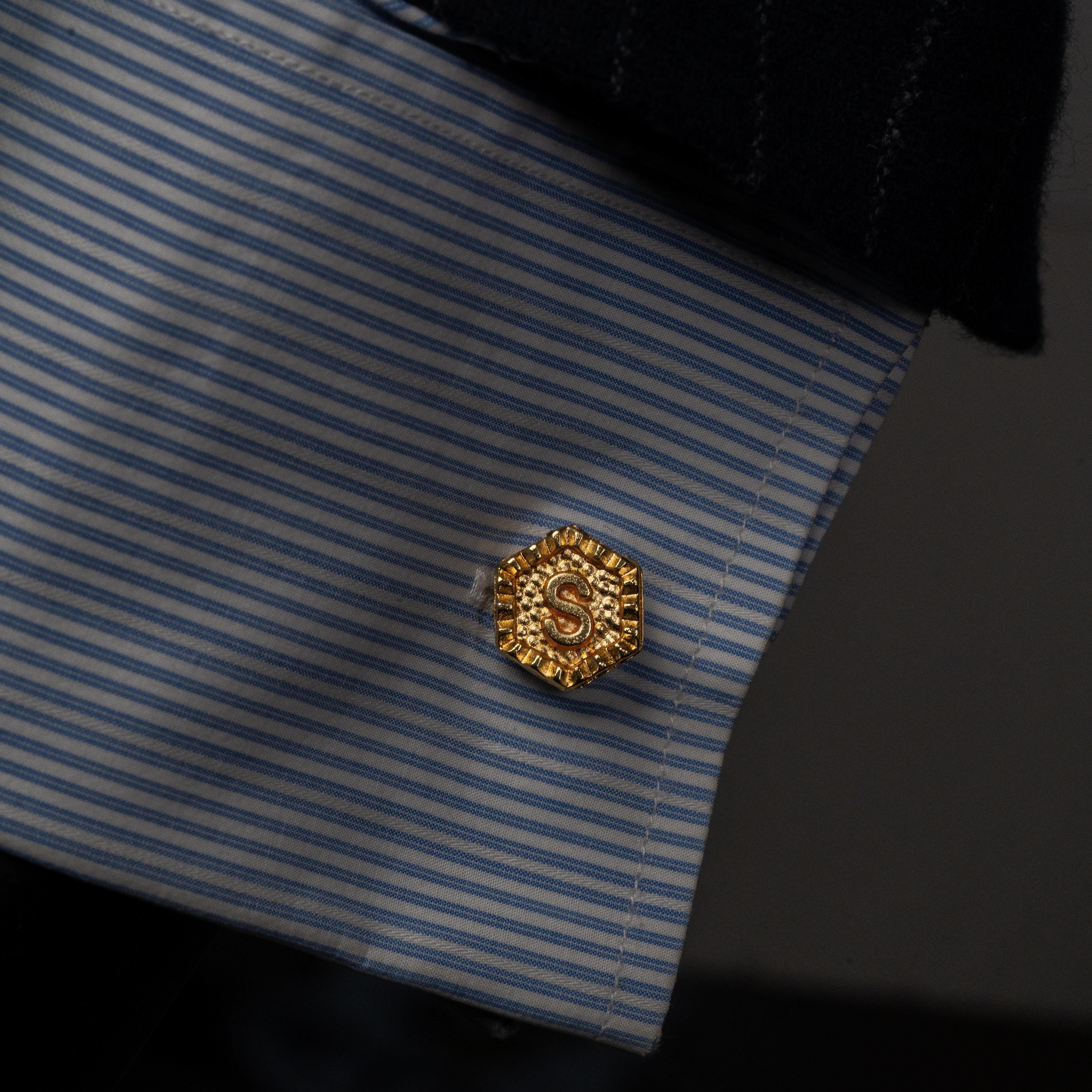 Klasik Kol DüğmesiCMC1635Kişiye Özel Harfli Klasik Kol Düğmesi