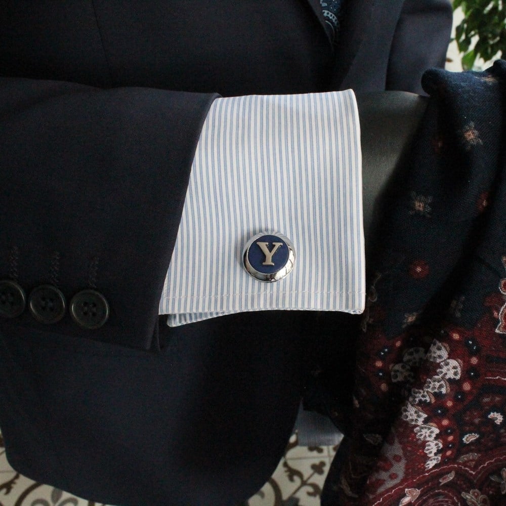 Klasik Kol DüğmesiCMC9184Kişiye Özel Harfli Klasik Kol Düğmesi