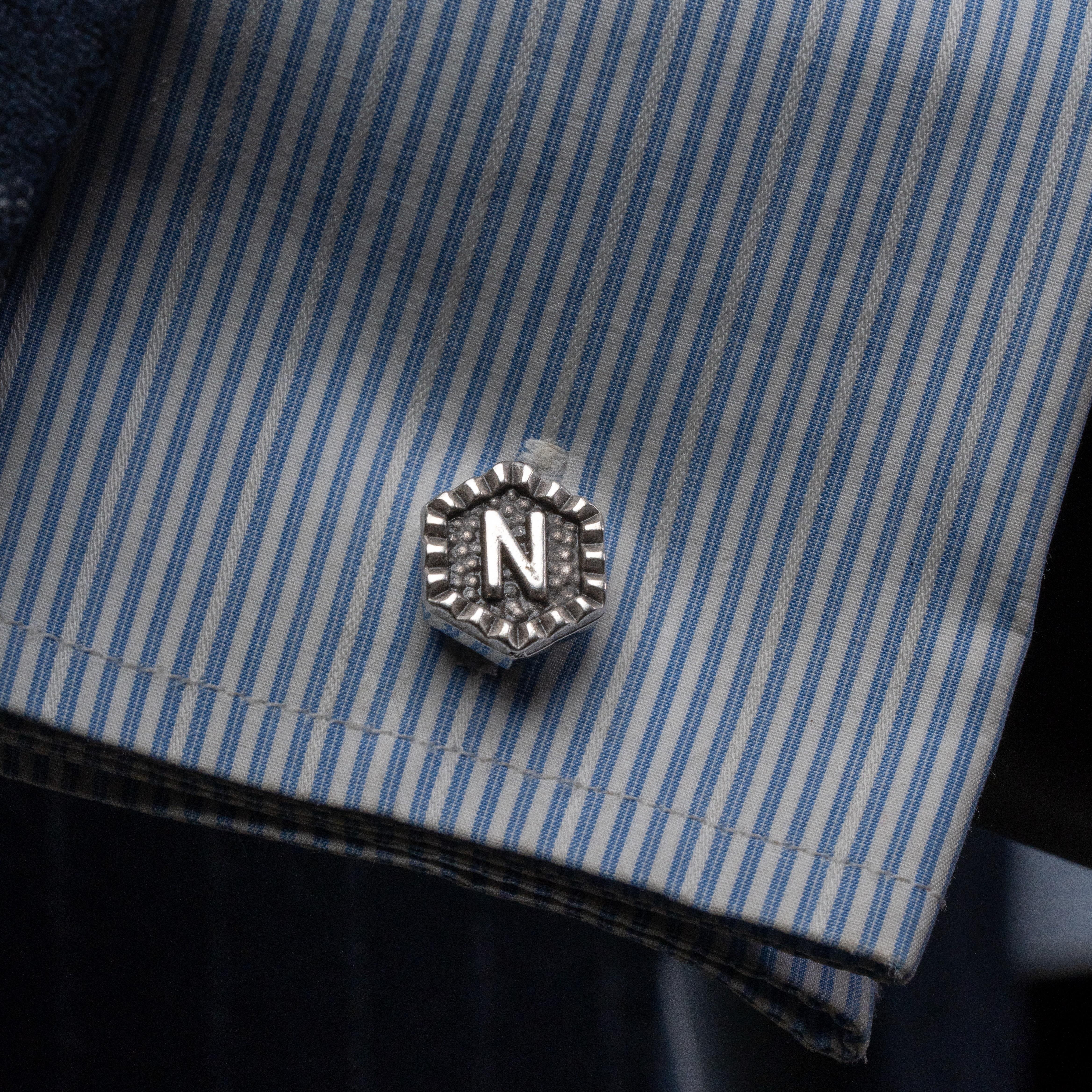 Klasik Kol DüğmesiCMC1636Kişiye Özel Harfli Klasik Kol Düğmesi