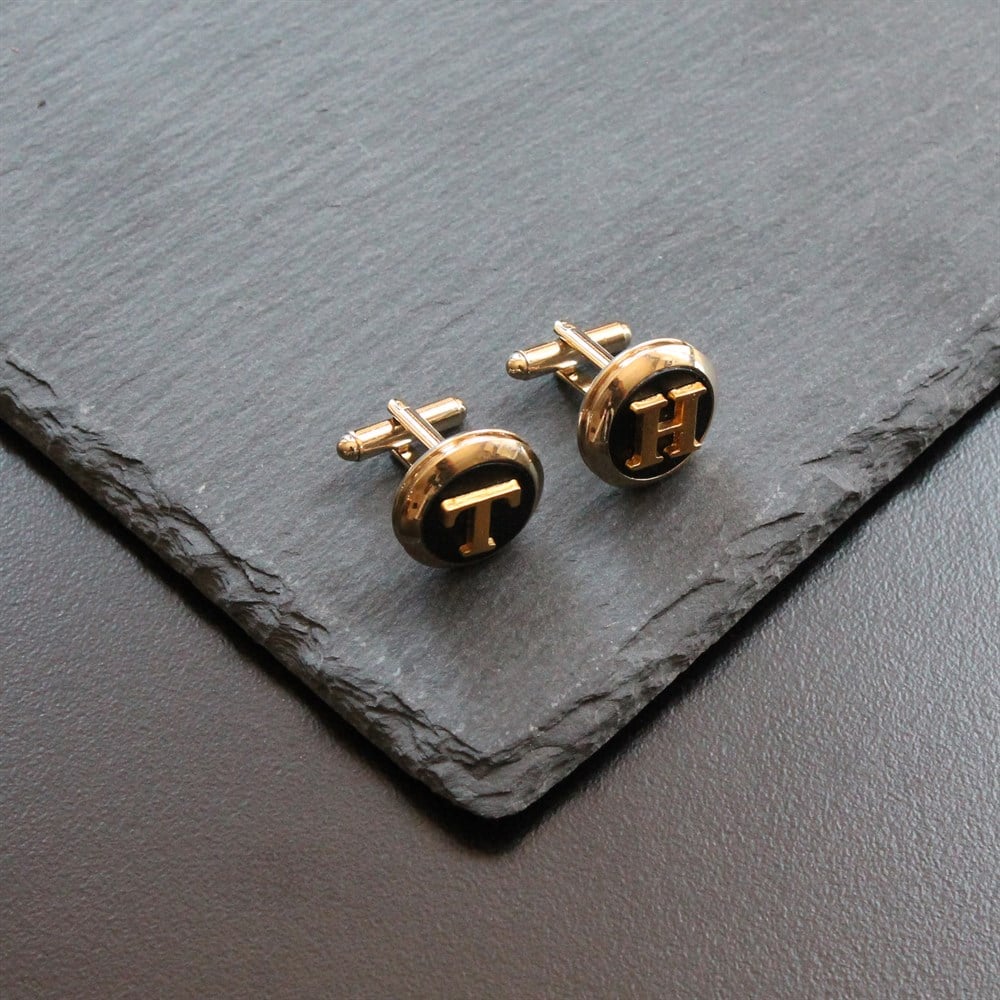 Klasik Kol DüğmesiCMC6913Kişiye Özel Harfli Klasik Kol Düğmesi