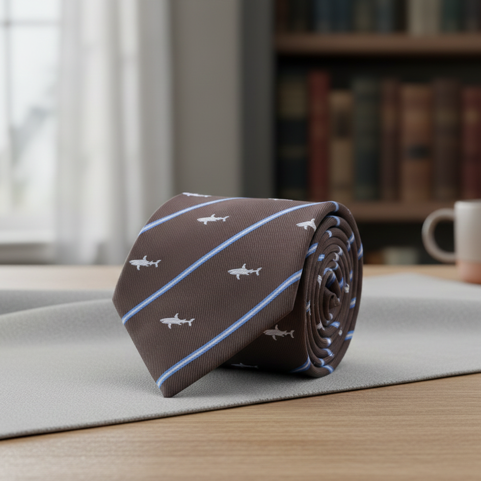 KravatCMC2708Köpekbalığı Desenli Kravat