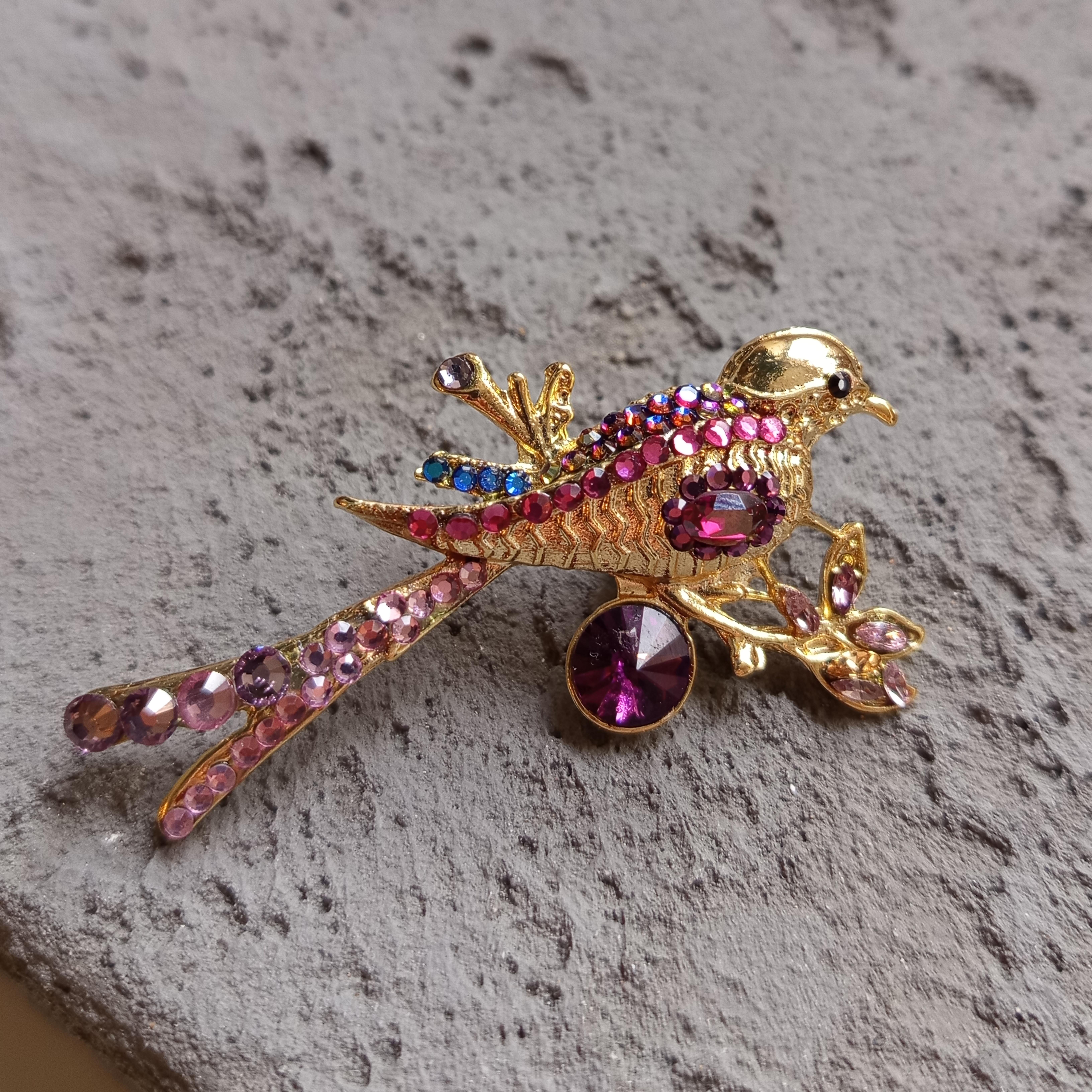 Women CollectionCWC2148Kuş Figürlü Ceket Yaka Broşu