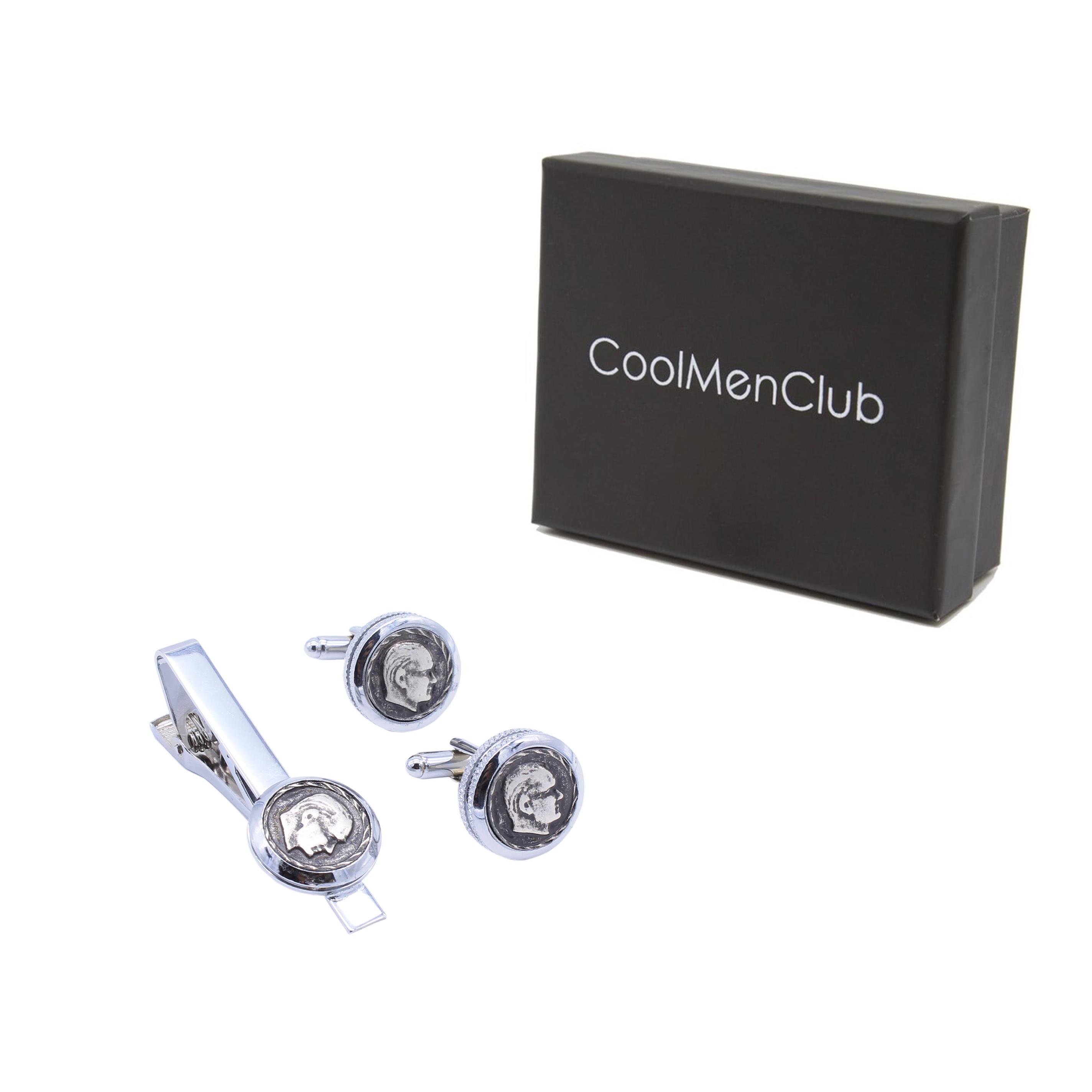 Hediye SetleriCMC2610Mustafa Kemal Atatürk Figürlü Kol Düğmesi ve Kravat İğnesi Seti